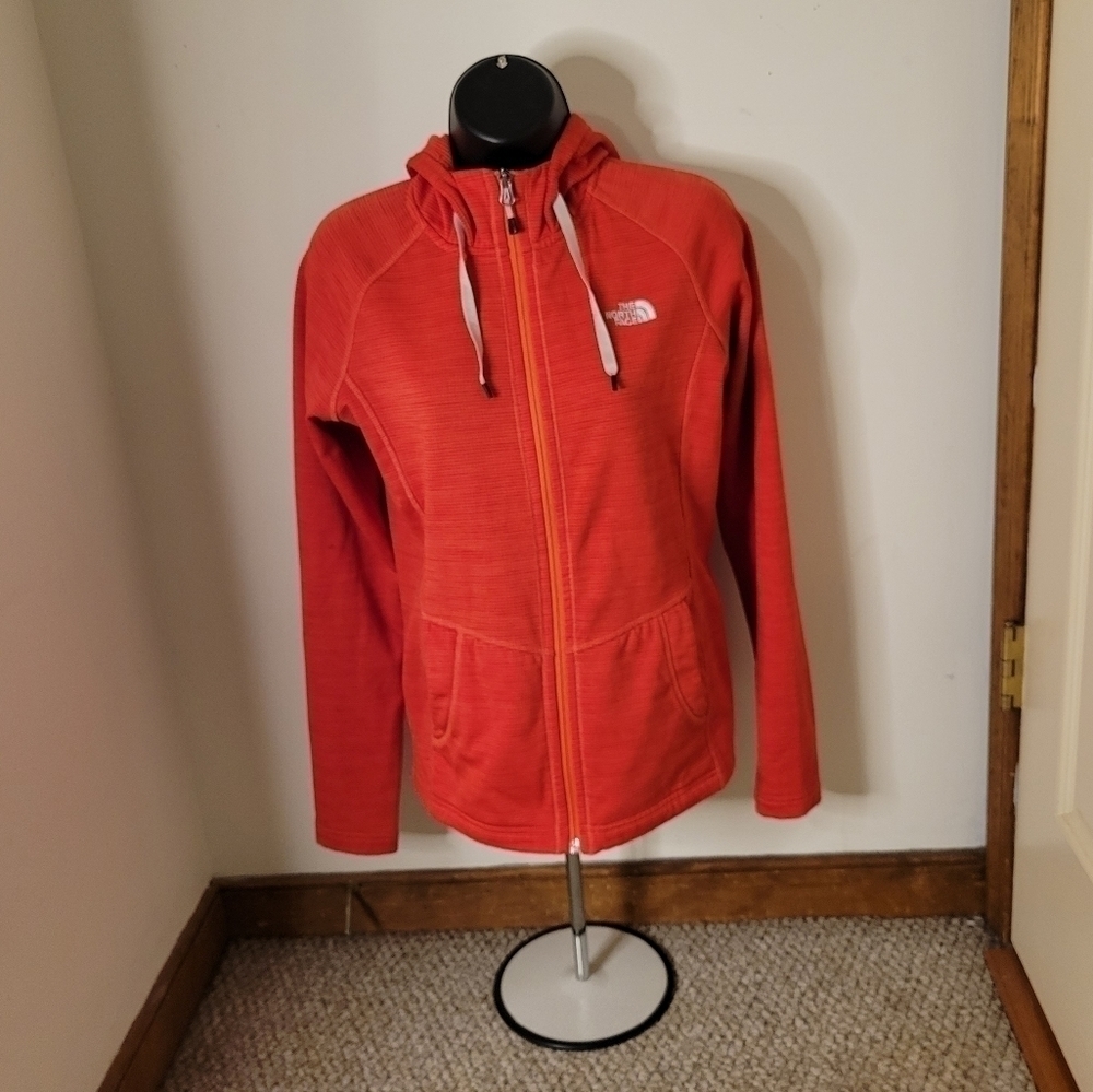 North Face Women's Red Full Zip Hooded Jacket - Size (XS) - Excellent Condition